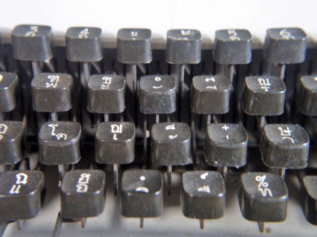 Close up of old typewriter keyboard