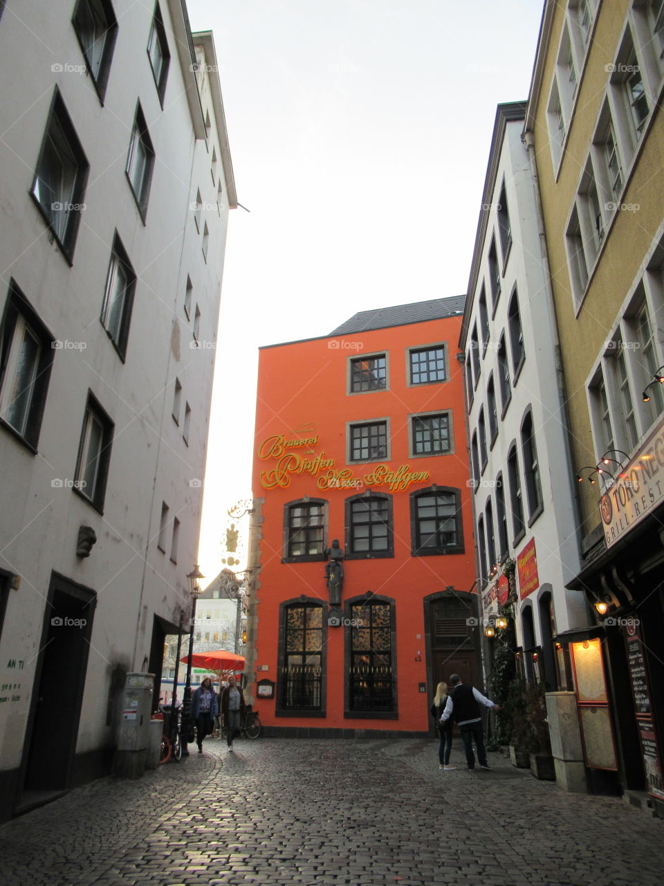 Cologne a quaint street in the old part of the  town germany