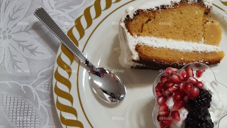 A Pie Cake With berries and Pomegranate