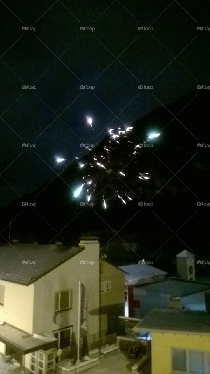 Fireworks at night