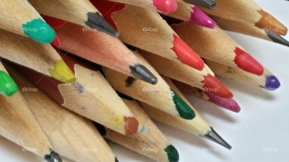 Close-up of a colored pencils