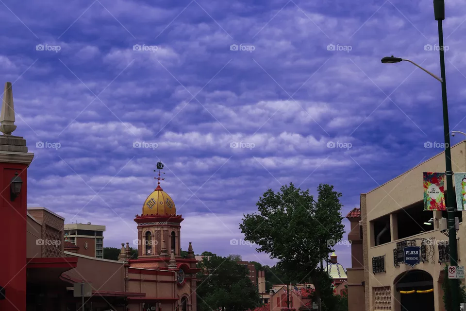 vivid clouds on the plaza