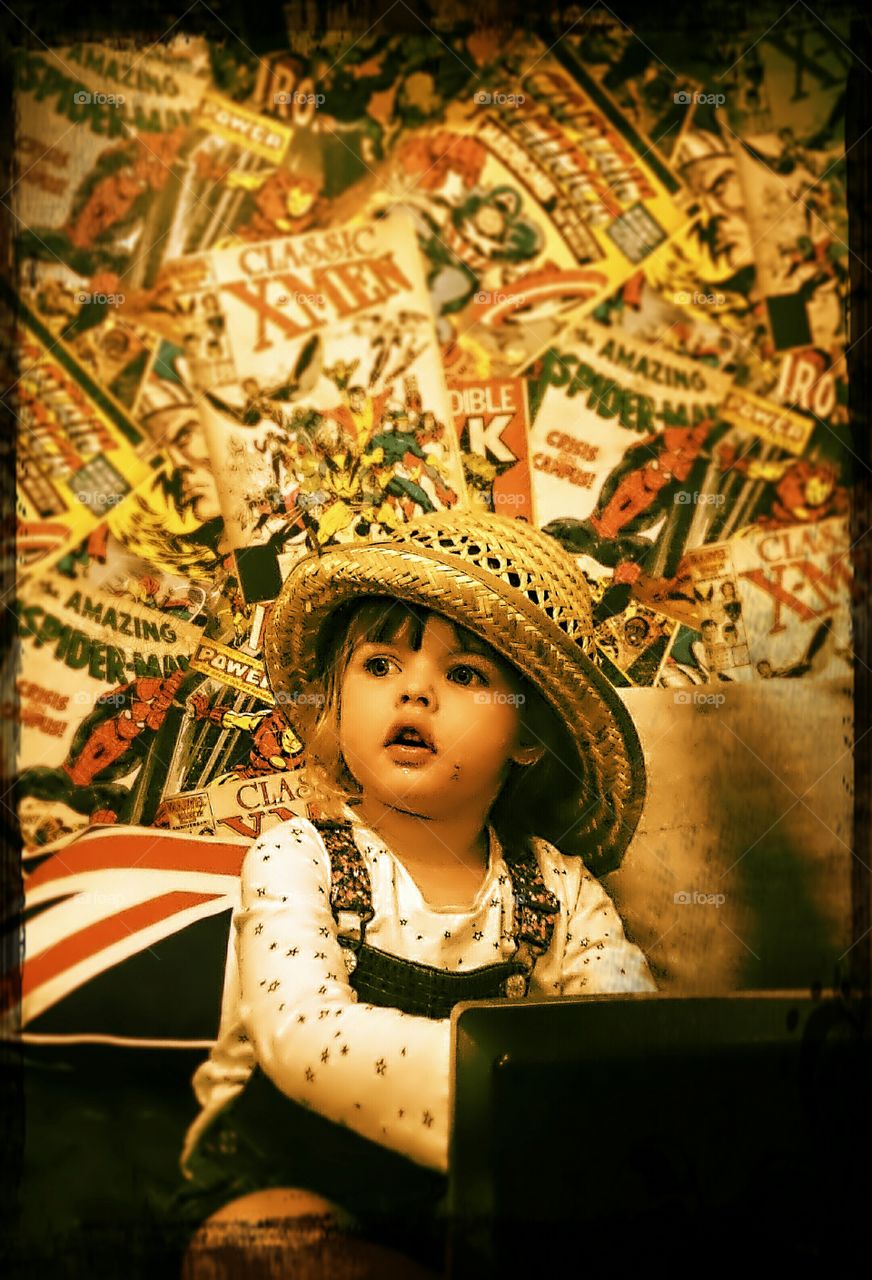 Portrait of little boy in hat