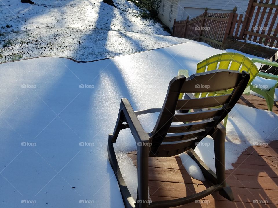 Rocking chair on snow