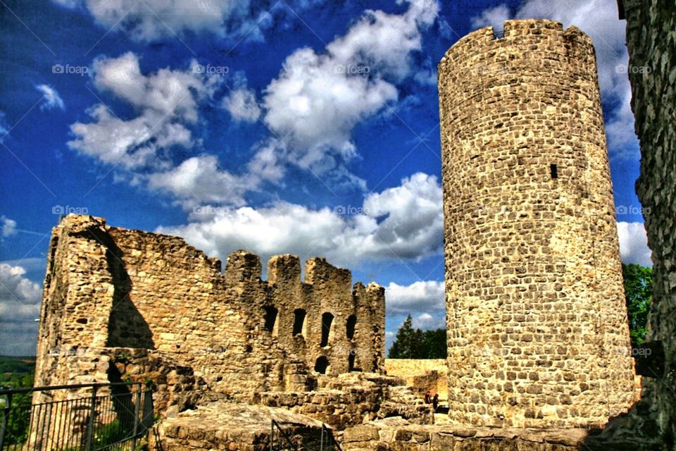 ruins. remaining walls of the ancient castle wolfenstein
