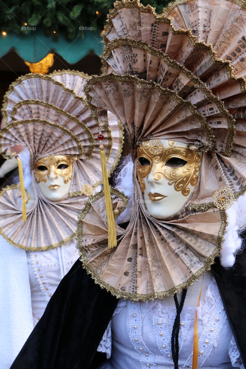 Woman in mask in italy