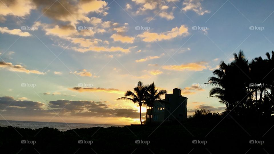 Sunrise by the ocean