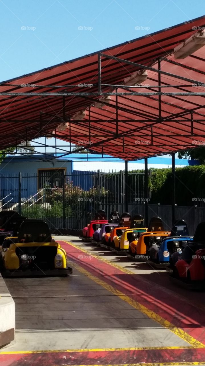 Go carts parked