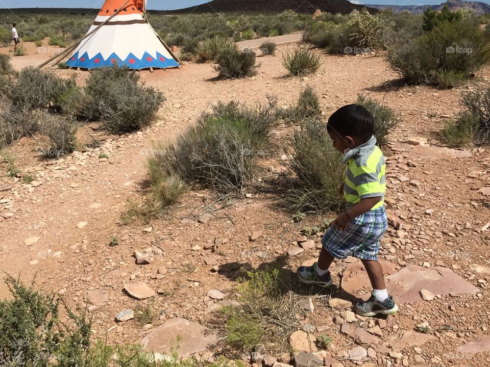 little guy exploring Grand Canyon