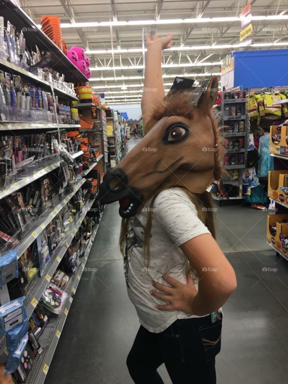 Loose horse in the Halloween isle!