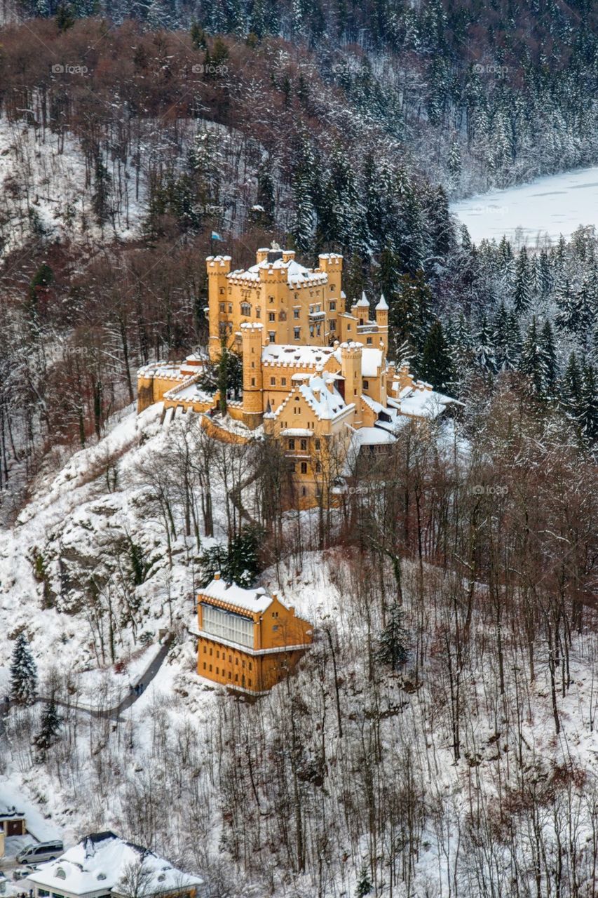 High angle view of hohenschwangau