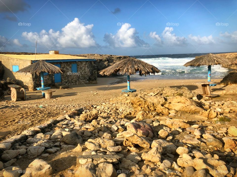 Beach front Hut in Aruba we saw during our UTV excursion with Carnival Sunshine Cruise 2018