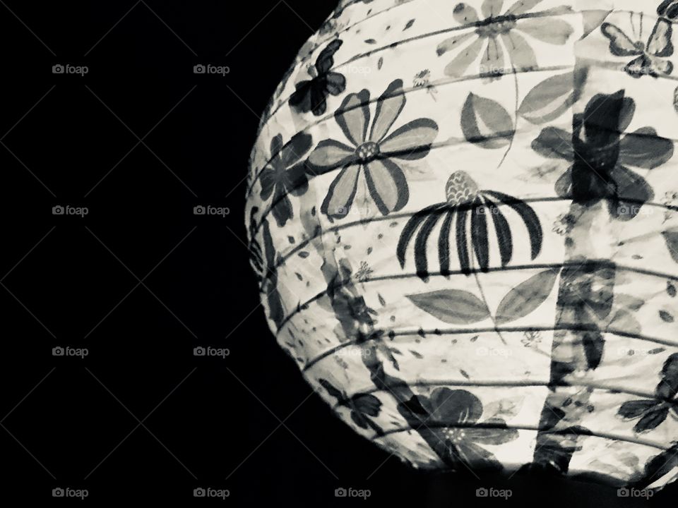 Chinese Lantern in black and white 