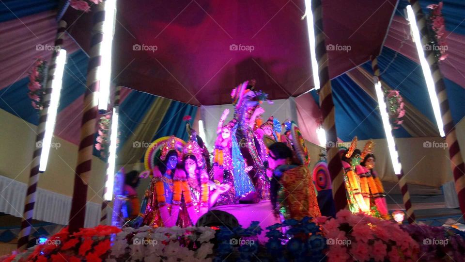 Lord krishna and Radha in Nabakunja festival.. Religious