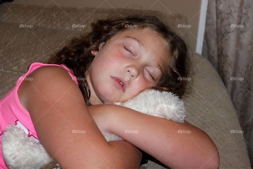Close-up of a sleeping girl