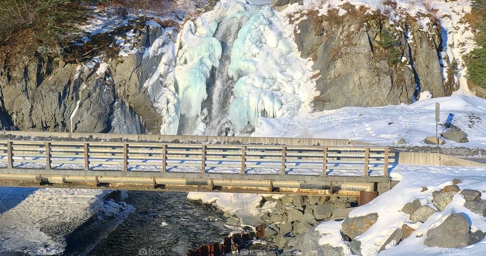 Frozen waterfall