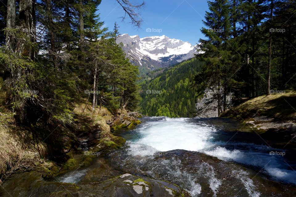 Rouget waterfall in French Alps (Haute-Savoie, France)