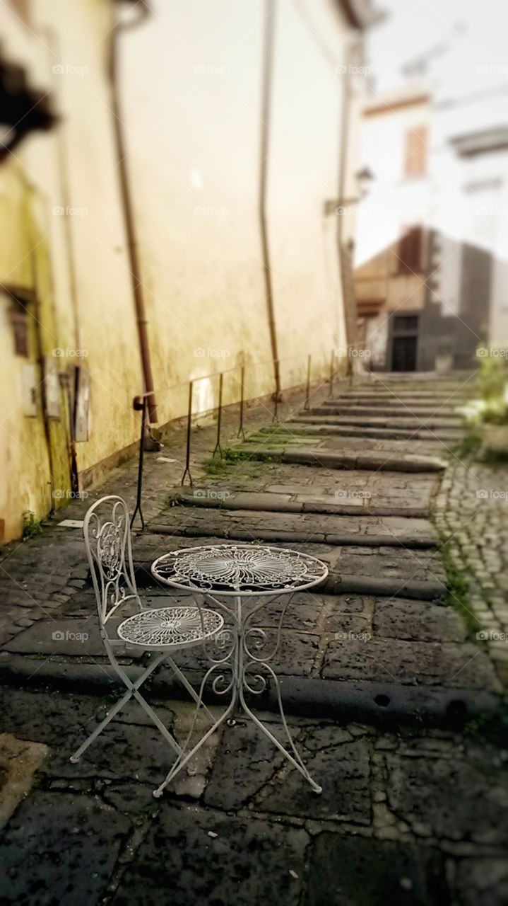 Like sweet home outside in the street.  Bracciano- Italy