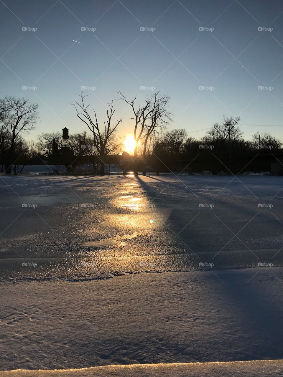 Sunset and ice
