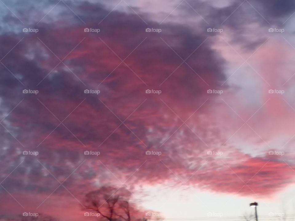 The pink clouds that engulf the sky