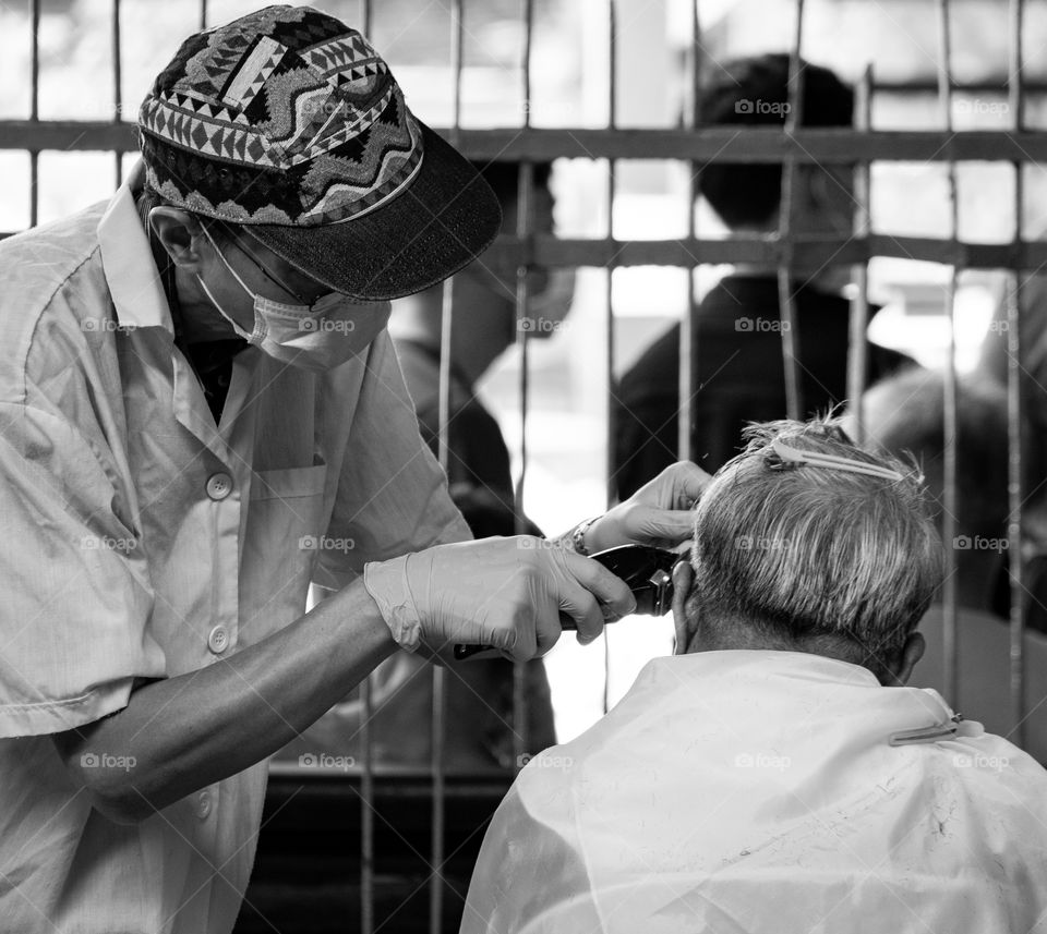 Barber on job training