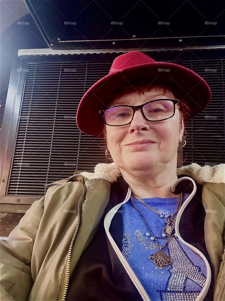 This is me, „Petra Schiller“ a.k.a. „Maxine Firefox“ a.k.a. „Maximiliane Feuerfuchs“ riding the „B43“ bus from „Greenpoint“ to „Bushwick“, Bklyn and back. I do this once a month to pick up essential pharmacy prescriptions. 2024. Hypnotic Productions