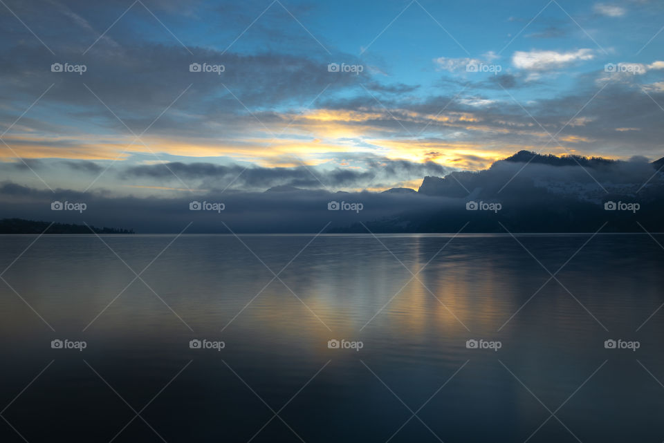 Lake Lucerne in Switzerland during sunrise