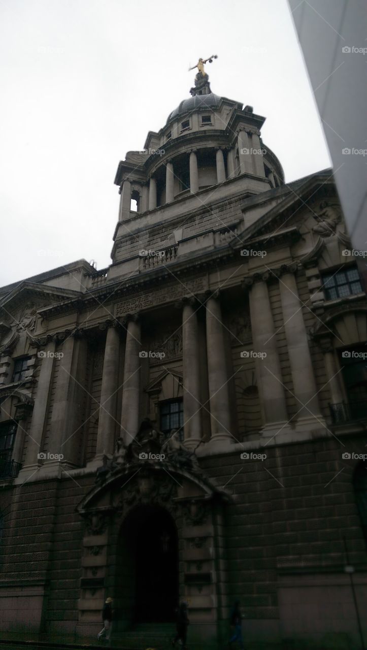 old Bailey in London in grey day