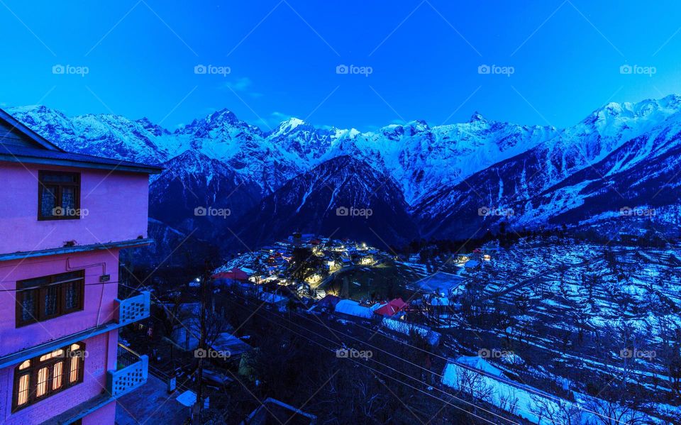 winter lights in a small village of India