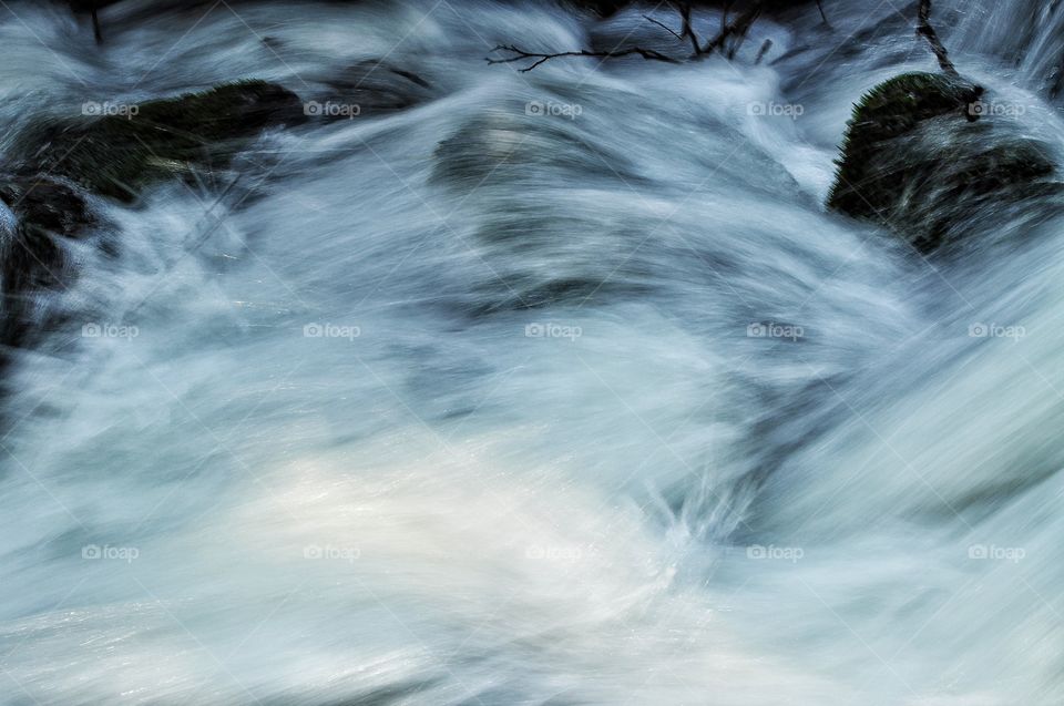 waterfall motion in the park in Poland