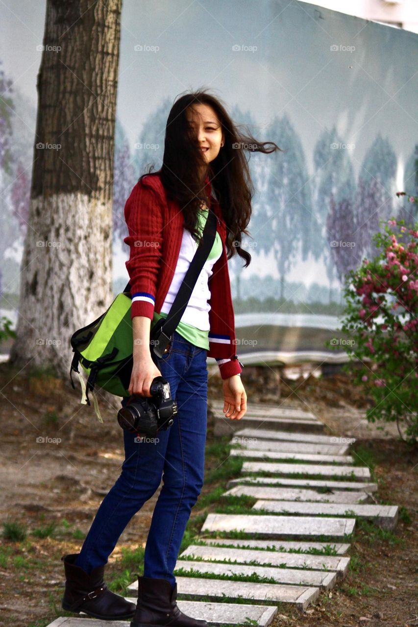 A turning smile with happiness 