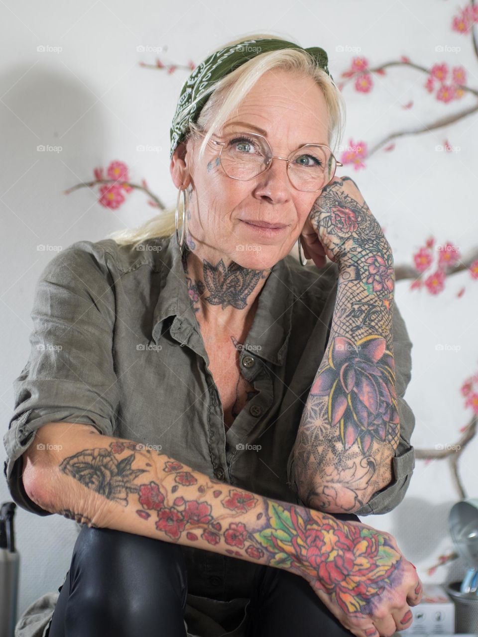 older woman with tattoos