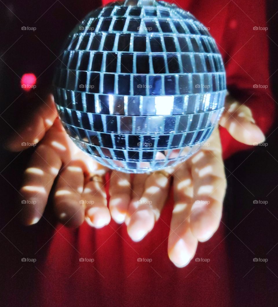 Blue mirror ball