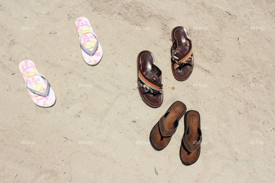 Flip flops at the beach 