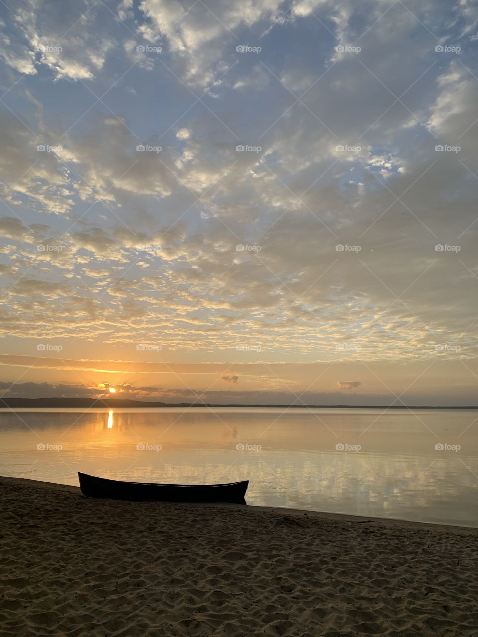 Lake view with sunrise