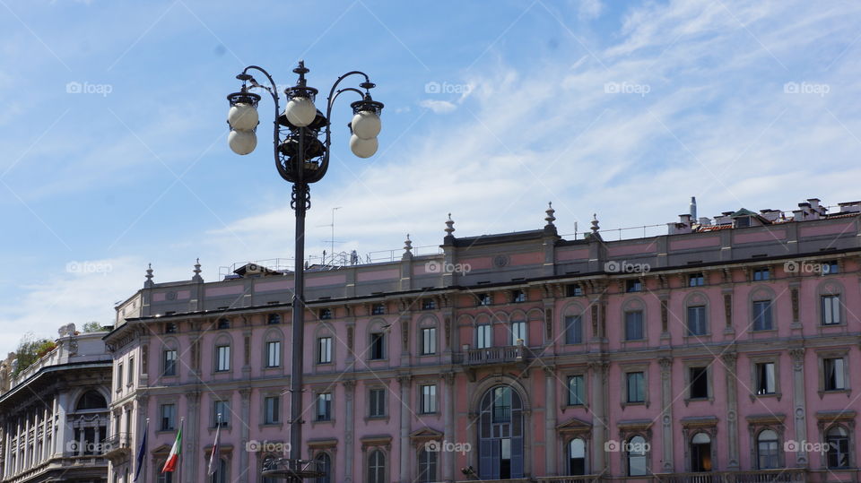 Lamppost and building