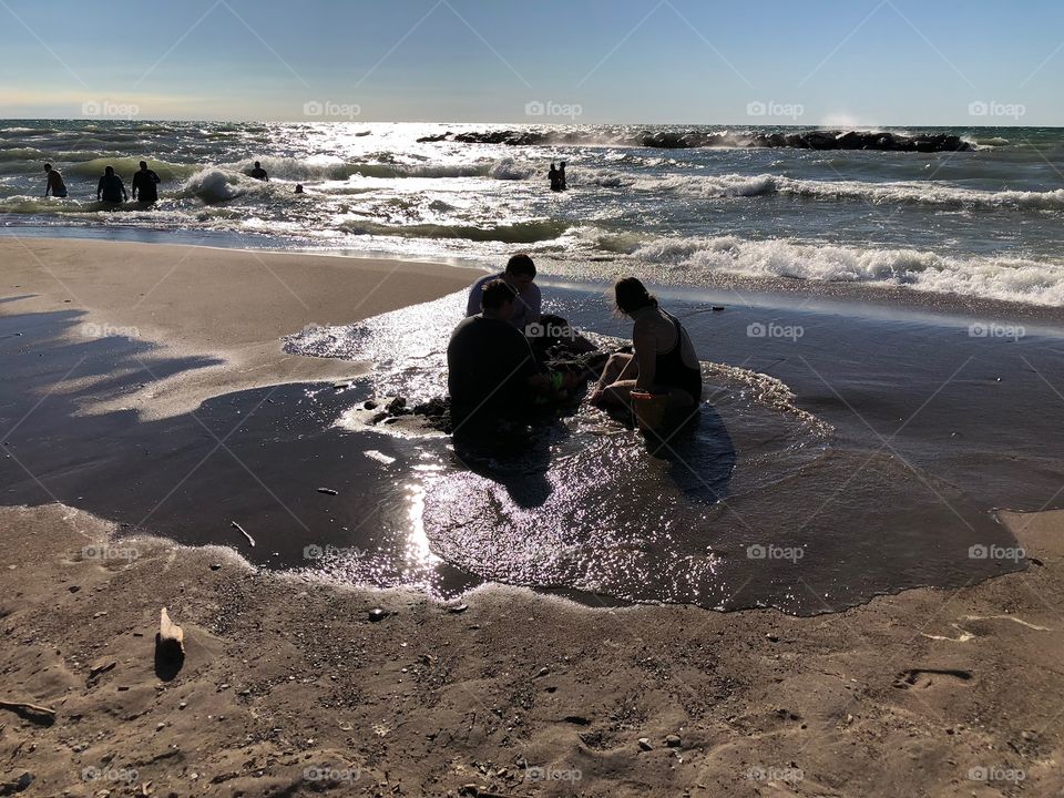 Playing in Lake Puddle