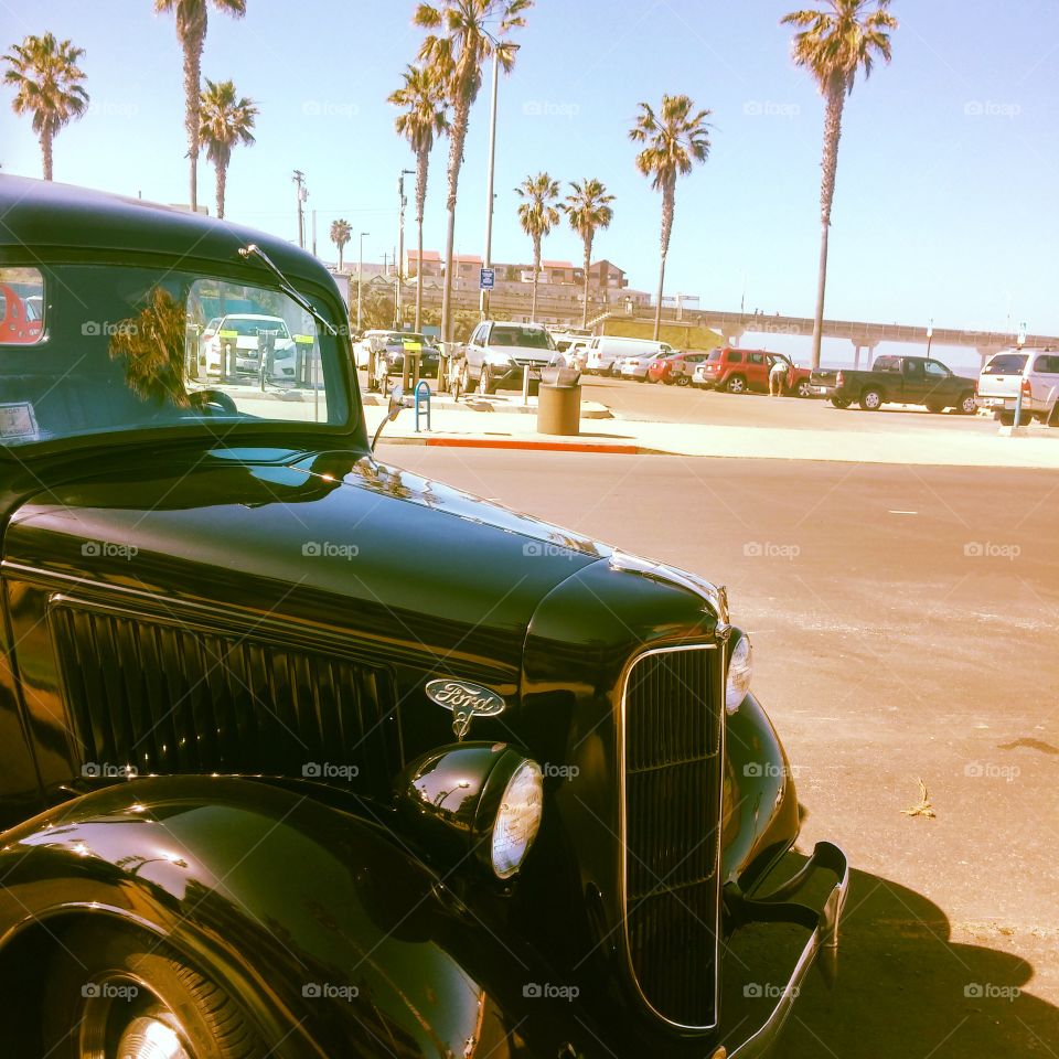 old truck near the beach