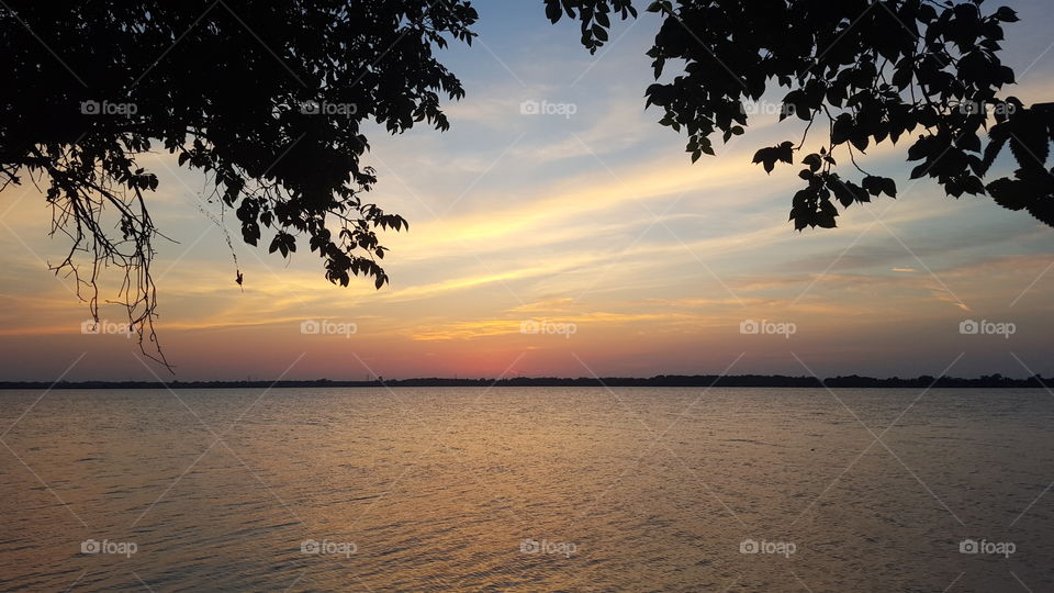 Just as the Sunset at Lake Overholser, Bethany, Ok