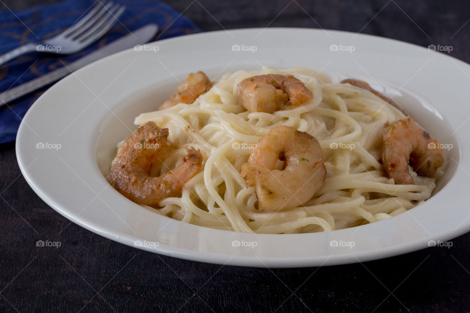 Pasta with shrimp
