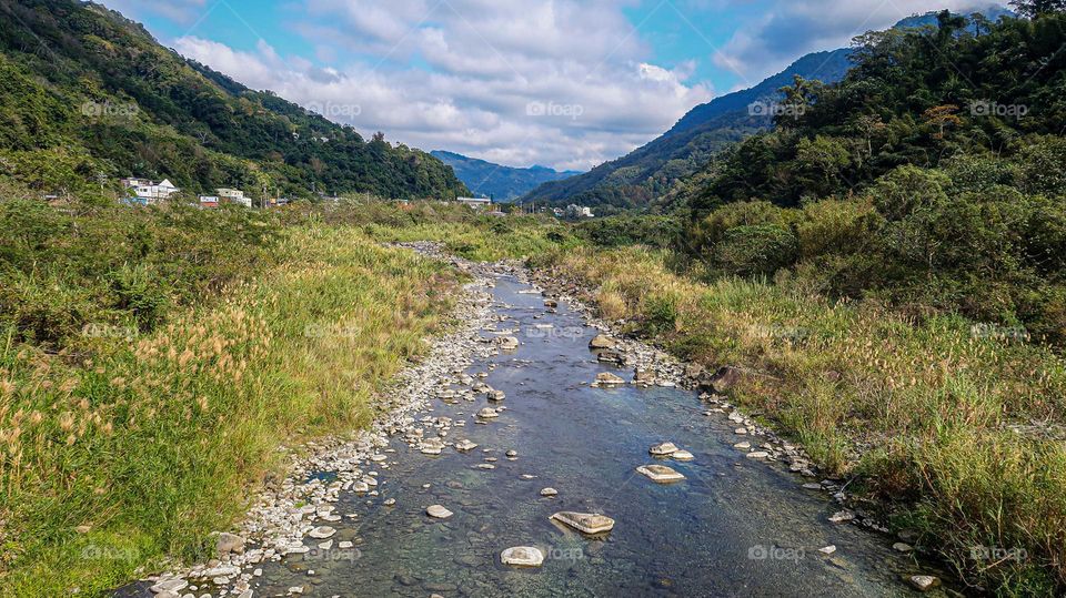 Beautiful mountain and river scenery