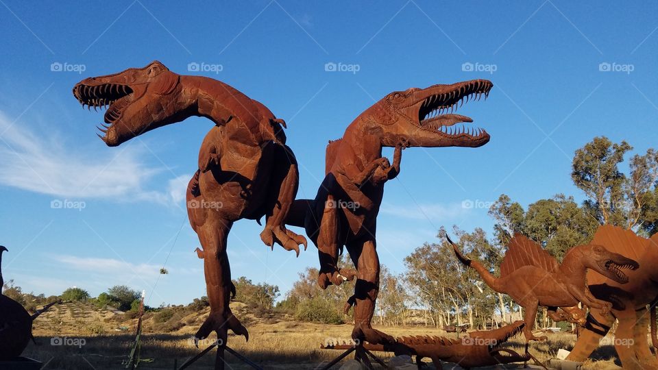 Looking up at Ricardo Breceda's sculptures