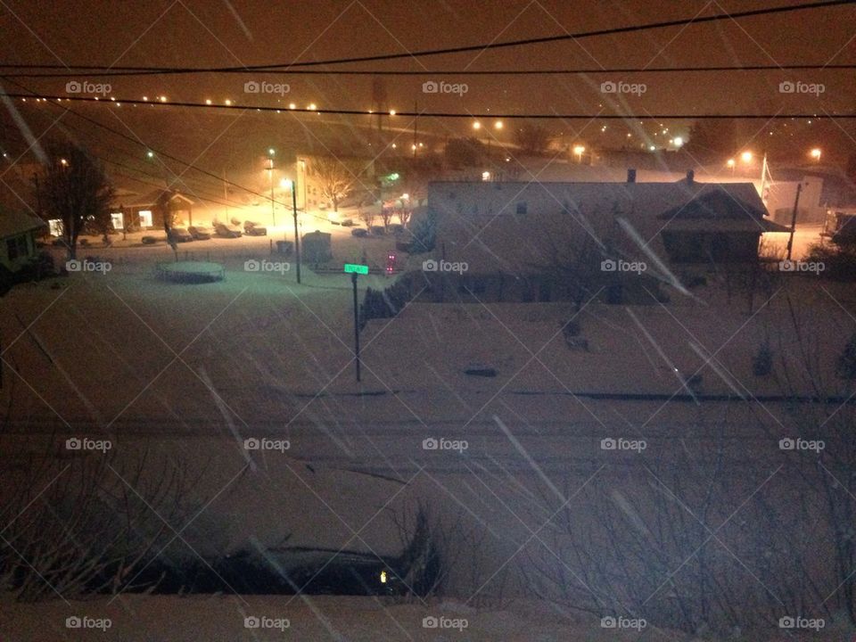 Snowy night in Loudon, Tn