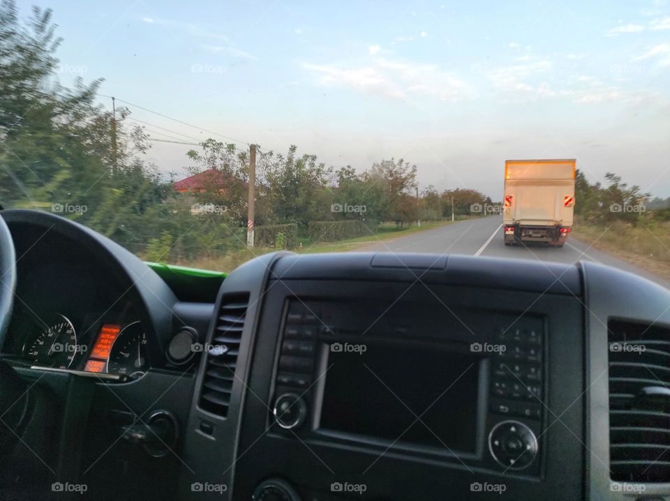 traveling by car in the mountains