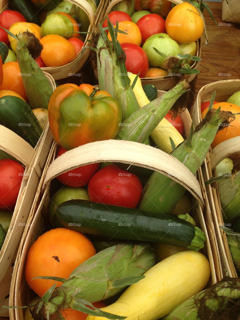 Produce baskets for sale at the Grainger County, Tennessee, tomato festival
