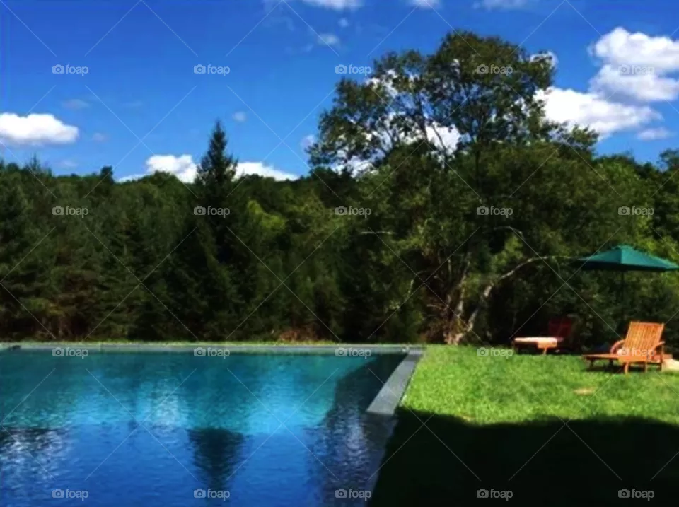 Beautiful Blue Pool Under A Beautiful Blue Sky