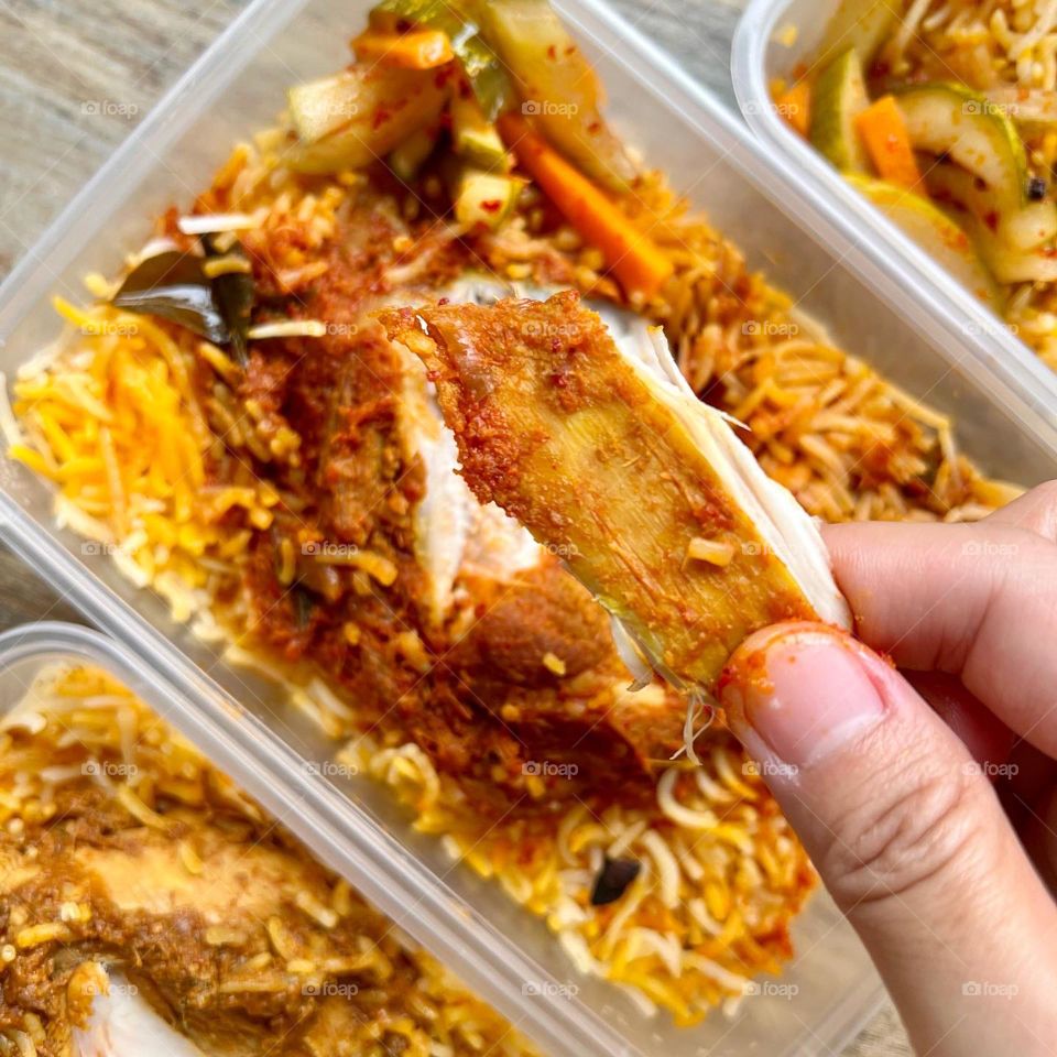 Spicy and delicious chicken mutton dum briyani