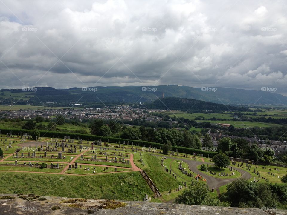 View from William Wallace memorial in Sterling, Scotland
