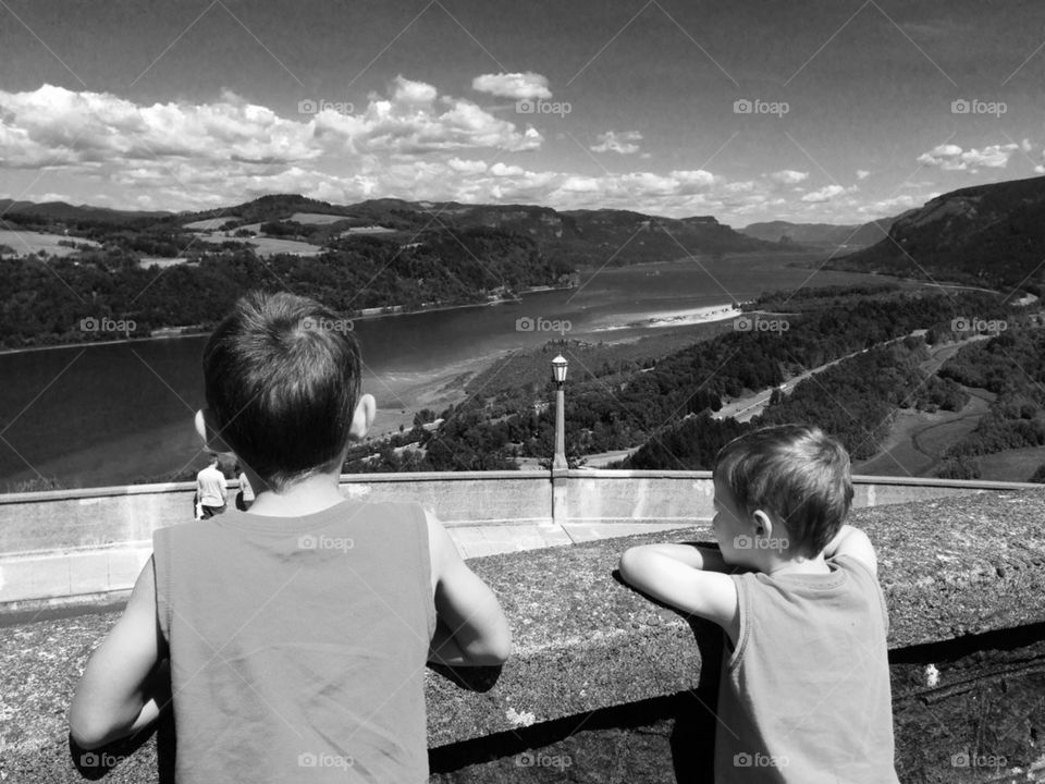 Two boys view
