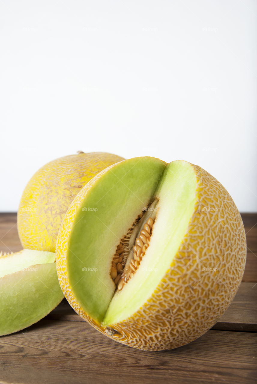 Yellow melon slice.